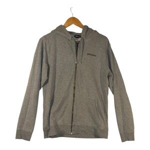 Patagonia Men’s Grey Full-Zip Hoodie Jacket Organic Cotton Sz Medium